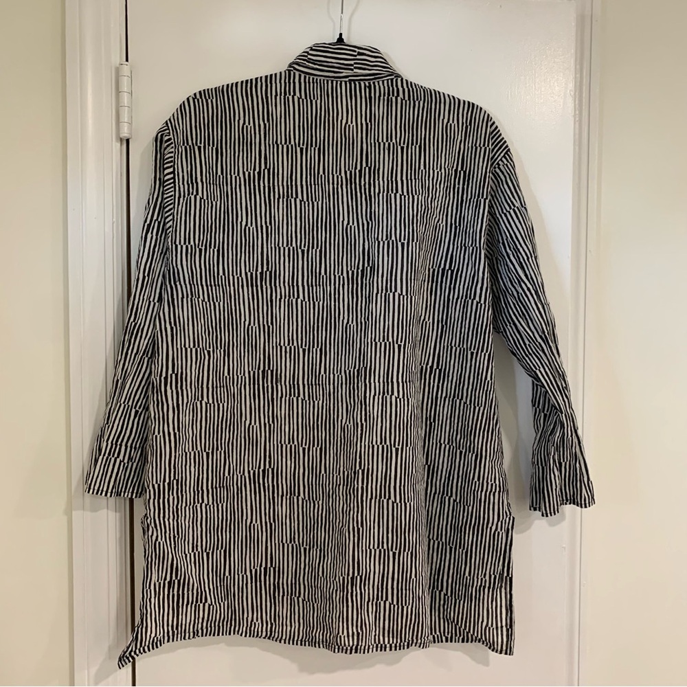 Gudrun Sjöden Striped Lightweight Tunic Lagenlook Woven Organic Cotton Sz Small - Picture 10 of 12